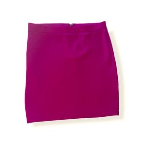 Magenta pink slip on spandex pencil mini skirt L
